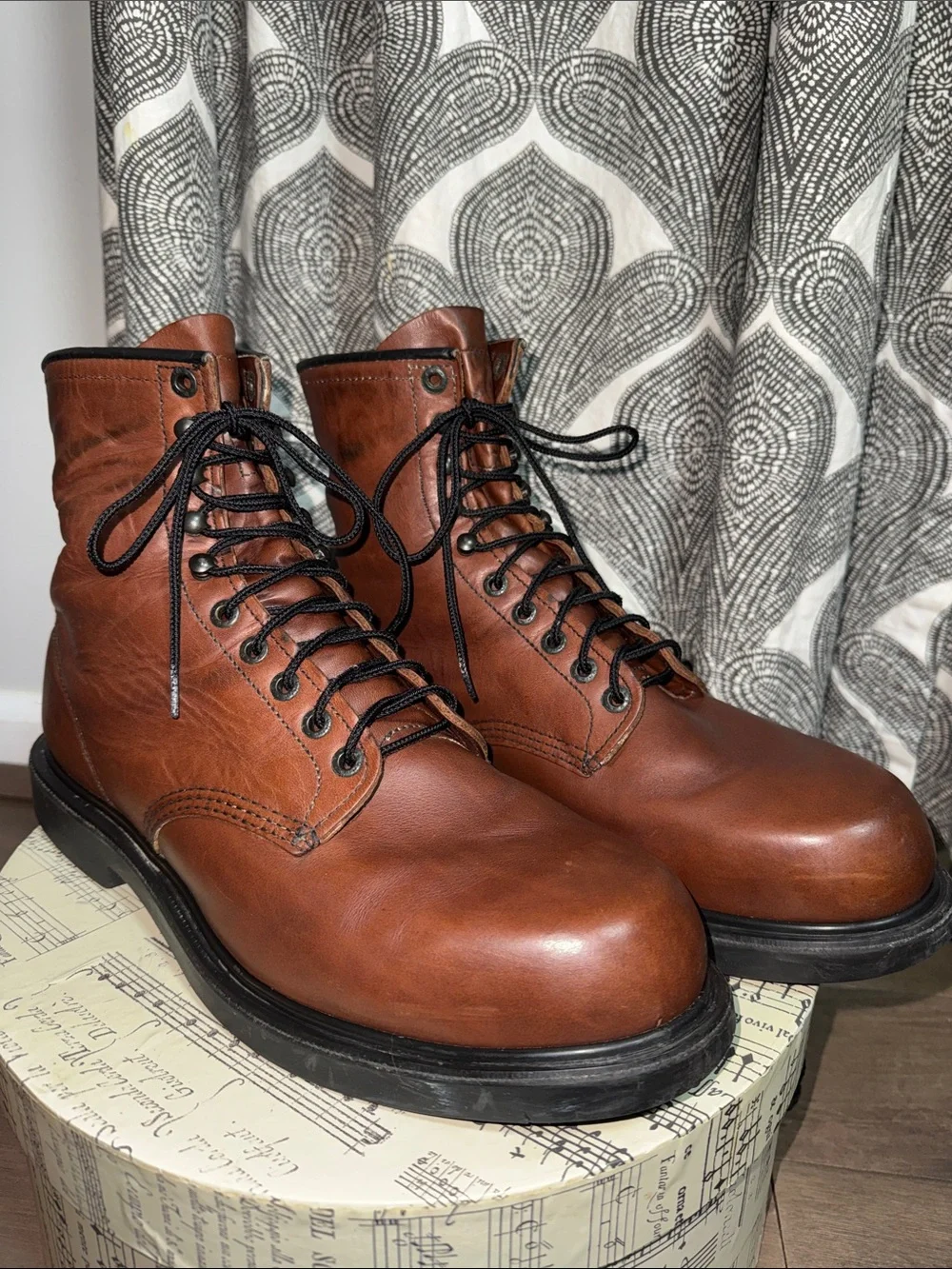 Red Wing SuperSole Work Boots Brown Leather Lace-Up Men’s SZ 12 (ASTM F2892-11)